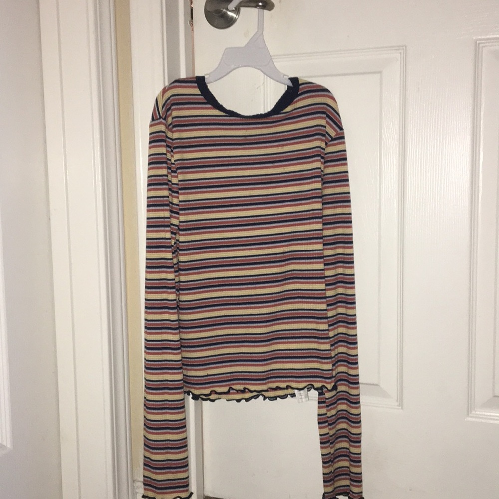 MULTI COLORED STRIPED LONG SLEEVE SHIRT